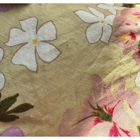 Vintage Adrianna Papell Maxi Dress Linen Floral Cottage Feminine Romantic - Picture 6 of 6